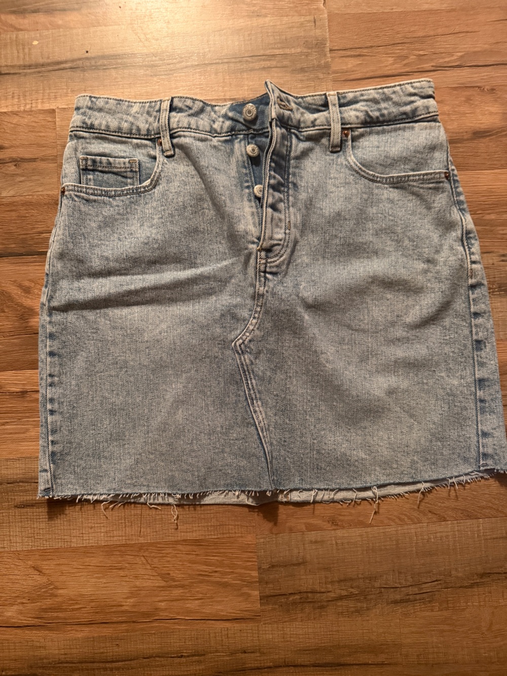 Light Wash Denim Mini Skirt